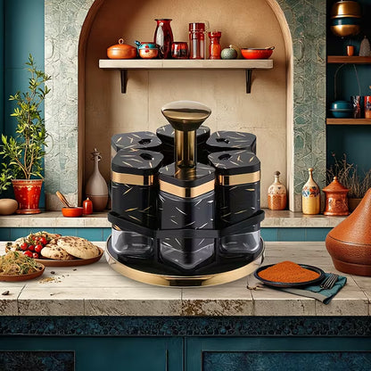 360° Rotating Spice Carousel Rack – Revolving Spice Organizer