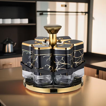 360° Rotating Spice Carousel Rack – Revolving Spice Organizer