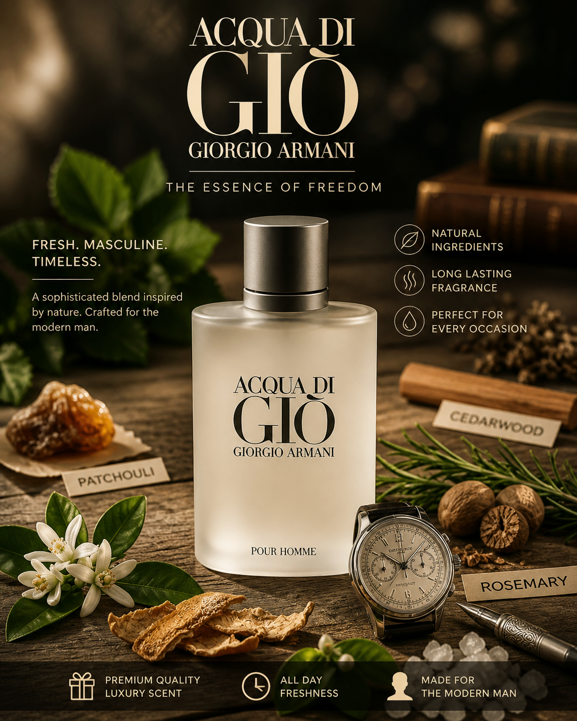 Acqua Di Gio Pour Homme Perfume For Men | Long Lasting Luxury Fragrance UAE COD