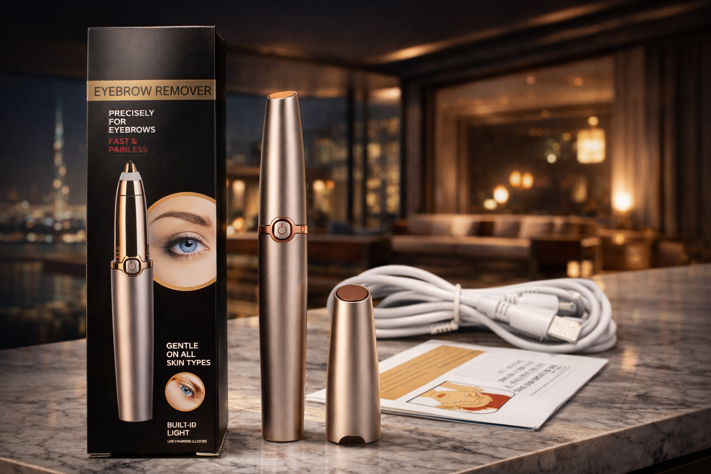 Electric Eyebrow Repairer - Portable Lipstick Design